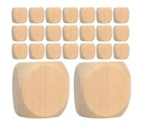 100 Pezzi Dadi in Legno Vuoti 16mm, Cubo a 6 Facce Arrotondato | Party Games e Board Games, Tocco Naturale, Bordi Lisci e Presa Confortevole