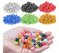 100 pezzi Dadi mini da 8mm multicolore, con angoli squadrati, accessori per giochi di festa, oggetti di scena per feste, festival, compleanni, regali 100 pezzi misti,100 pezzi bianchi,100 pezzi neri,1