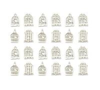 100 Pezzi Decorazione a Gabbia per Uccelli in Legno, Ritagliata | Scrapbooking e Card Making, Design Cavo, Facile da Appendere, Taglio Preciso, Pezzi Misti