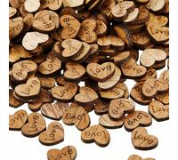 100 pezzi Decorazioni in legno a forma di cuore vintage e rustiche, frammenti di legno intagliati a forma di lettera d'amore, coriandoli per tavoli da matrimonio, regali di decorazione fatti a mano pe