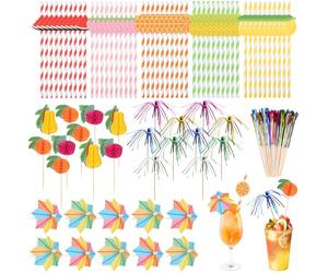 100 pezzi decorazioni per cocktail, fuochi d'artificio, decorazione da cocktail, cannucce di carta biodegradabili, spiedini da cocktail per estate, spiaggia, feste, matrimoni, compleanni, bar, bevande