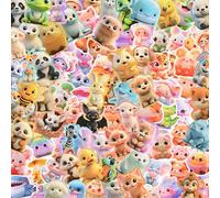 100 pezzi di adesivi di animali per bambini, carini per lo scrapbooking, adesivi impermeabili e divertenti per bottiglie d'acqua, valigie, computer portatili, computer, notebook, chitarra, skateboard