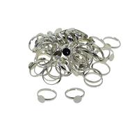 100 pezzi di anelli in ottone da 8 mm, incastonati in metallo, per anelli da