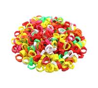 100 pezzi di anello di identificazione per zampe di pollo con diametro interno di 20-25 mm, adatto per pollame, polli, anatre, oche e pappagalli.,Misto,Misura regolabile (20-25 mm)