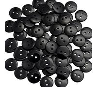100 pezzi di bottoni, bottoni di plastica nera per l'artigianato, bottoni rotondi di resina per cucito con 4 occhielli, bottoni di base per maglieria per la sostituzione di pittura e regalo, 9 mm