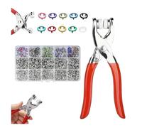 100 pezzi di bottoni in metallo multicolore con pinze da cucito - Kit fibbia a cinque punte for tessuti(200 Pcs)