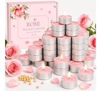 100 pezzi di candeline profumate a forma di rosa, 4H di durata - Set di | Candele profumate a lunga durata, in cera di soia, per matrimoni, feste e casa, regali di Natale e compleanno