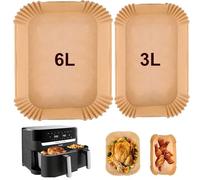 100 pezzi di carta da forno per friggitrice ad aria calda Philips Airfryer Dual Basket 3000 serie 5000 6L/3L NA350/00 NA550/00, carta da forno Airfryer per Tefal Easy Fry EY901810 EY905D, accessori