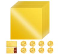 100 pezzi di carta per imballaggio al cioccolato, carta d'oro, 20 x 20 cm, confezione per cioccolato, qualità alimentare, foglio di alluminio dorato per caramelle fatte in casa, barrette di