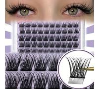 100 pezzi di ciuffetti di ciglie finte autoadesive, facili da indossare, leggere, riutilizzabili, lunghezza 10-16mm, senza bisogno di colla, per un aspetto di trucco naturale fai-da-te, ciuffetti di c