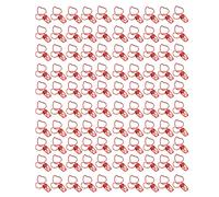 100 pezzi di clip per raccoglitore in metallo a forma di pesca, piccole e carine clip per carta con disegni animati e coda lunga, clip per raccoglitore da ufficio dal forte potere (Rosso)