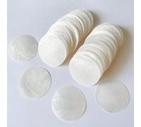 100 pezzi di conchiglie rotonde da 5,1 cm con 2 fori, fetta di conchiglia rotonda lucidata - Conchiglie Capiz perle perline monete - accessori decorativi fatti a mano per fai da te (bianco)