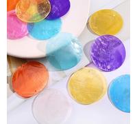 100 pezzi di conchiglie rotonde da 5,1 cm con 2 fori, fetta di conchiglia rotonda lucidata - perline di perle Capiz - accessori decorativi fatti a mano per il fai da te (mix)