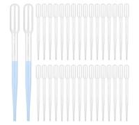 100 pezzi di contagocce in plastica, contagocce da 3 ml, pipetta, strumento per pipette, pipetta trasparente, pipetta graduata, multiutensile