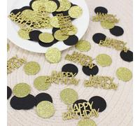 100 pezzi di coriandoli tondi neri e dorati, decorazione carta per feste di compleanno e Natale Tagli UnicaCarta tessile