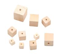 100 pezzi di cubi legno da 25 mm con fori, blocchi perline solide non finite for progetti fai te per lavori artigianali