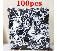 100 pezzi di elastici per capelli in poliestere bianco e nero, adatti per tutte le stagioni, ottimo regalo per amici e fidanzate per uso quotidiano Poliestere