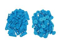 100 pezzi di etichette auricolari per bovini, etichette auricolari per bestiame in bianco, identificazione in bianco per animali da fattoria, mucche, pecore, suini, capre, (Nessuna parola blu (100