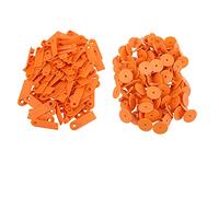 100 pezzi di etichette auricolari per bovini, etichette auricolari per bestiame in bianco, identificazione in bianco per animali da fattoria, mucche, pecore, suini, capre, (Arancio senza parole