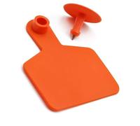 100 pezzi di etichette auricolari vuote, grandi etichette per bovini in TPU,anti-sbiadimento e resistenti al freddo,convenienti per l'identificazione del bestiame e la gestione arancione small100pcs