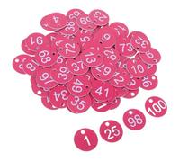 100 pezzi di etichette for targhe, targhette identificative for chiavi, chip plastica numerati rotondi for articolo per Hotel Uffici Valigie