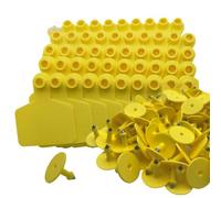 100 pezzi di etichette identificazione precisione for bovini, mucche, maiali, capre, pecore e vitelli, 62,8 * 75 mm/62, mm(Yellow)