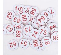 100 pezzi di etichette in plastica colorate rotonde con numeri sequenziali Per Ristoranti(White)