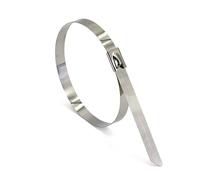 100 pezzi di fascetta autobloccante larghezza 12mm in acciaio inox 304 con fibbia resistente e tenditore a filo metallico per lunghezze 150-350mm Fibbia di fissaggio(12 * 150mm)