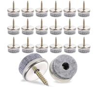 100 pezzi di feltrini con viti, 28 mm, feltrini per unghie, per sedie, mobili, sedie, laminato, parquet, piastrelle (grigio)