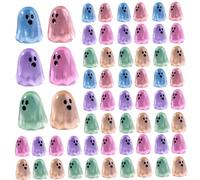 100 pezzi di figurine a fantasmi mini in resina luminosa, luminoso nel buio piccolo arredamento di Halloween per giardino, giardino fata, casa delle bambole, paesaggio all'aperto, colore casuale