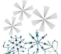100 pezzi di filo metallico a forma di fiocco di neve per progetti di perline divertenti per progetti di Natale fai da te forniture per ornamenti invernali, 9,5/10,9/15,9 cm
