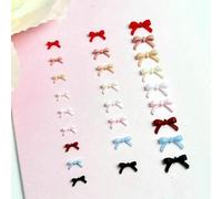 100 pezzi di fiocchi colorati in resina per nail art, mini fiocchi carini in 3D, ciondoli per unghie fai da te, fermagli per capelli, accessori per unghie - Colori misti 100