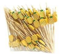 100 Pezzi di Frutta per Alimenti Bastoncini Cocktail USA E Getta Stuzzicadenti Decorativi per Alimenti Simpatici Spiedini per Barbecue per Grigliare Arrostire