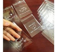 100 pezzi di graziose buste di imballaggio in OPP nere e bianche con motivi doodle, motivi come "Keep Smile", "Happy", "Have A Good Time" con piccoli cuori, adatte per feste, matrimoni, regali festivi