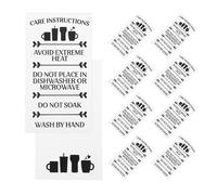 100 pezzi di indicazioni per il cliente, biglietti per la cura del bicchiere,