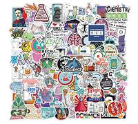 100 pezzi di laboratorio fisica biologia adesivi computer portatile telefono chitarra skateboard moto moto vinile adesivi impermeabili estetici studenti scientifici adesivi per adolescenti bambini