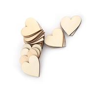 100 Pezzi di Legno Cuore D'Amore Vuoto Non Finito, Fette di Legno Abbellimenti Artigianali Decorazioni per la Casa Fatte a Mano Abbellimenti in Legno per Artigianato Fai-da-Te