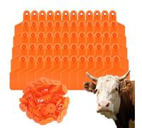 100 pezzi di marche auricolari per bovini di grandi dimensioni Le marche auricolari vuote in TPU sono adatte per la gestione del bestiame bovino freddo e bovino adulto (giallo, rosso arancione 100pcs