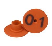 100 pezzi di marchi auricolari, colori vivaci, numero bestiame 01-100, accessori for la marcatura delle orecchie for suini, pecore, capre e animali(Orange)