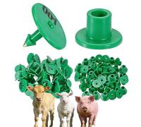 100 pezzi di marchi auricolari rotondi per bestiame in PE adatti per suini e ovini, allevamenti di bovini, ovini, suini, cani e cervi, 001-1000 n. verde 101-200