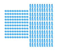 100 pezzi di marchio auricolare professionale per bestiame, marchio auricolare vuoto per suini, mucche, bovini, pecore, blu