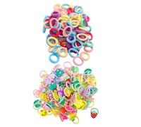 100 Pezzi Di Mini Anelli Per Capelli E 1 Pezzo Di Anello Per Capelli Da Cartone Animato, Anello Per Bambini, Accessori Per Capelli Carini, Accessori Per Il Design Dell'Acconciatura.