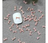 100 pezzi di mini fiocchi di nastro colorati e carini, piccole camelie in resina per nail art, decorazioni per manicure, ornamenti, accessori-H86-4 rosa 5,5x3,5