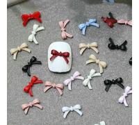100 pezzi di mini fiocchi di nastro colorati e carini, piccole camelie in resina per nail art, decorazioni con strass, accessori per manicure-H86-3 Mix10x6