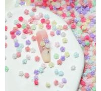 100 pezzi di mini fiocchi di nastro colorati e carini, piccole camelie in resina per nail art, decorazioni, ornamenti per manicure, accessori-H93-1 4,0 mm, mix 100 pezzi