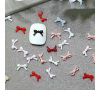 100 pezzi di mini fiocchi di nastro colorati e carini, piccole camelie in resina per nail art, decorazioni, ornamenti per manicure, accessori-H86-2 Mix7,5x4,5
