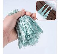 100 pezzi di nappe mini setose fatte a mano, nappe colorate per segnalibri, nappe dritte con anello di corda per creazione di gioielli, accessori per borse, segnalibri, souvenir, blu per neonati