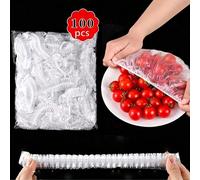 100 pezzi di pellicola di copertura monouso per alimenti, copertura per doccia, buste restringenti multiuso monouso, copriscarpe monouso, pellicola da cucina rinforzata, copertura monouso per conserva