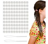 100 Pezzi Di Perle Per Capelli Trasparenti E 2 Pezzi Di Perle Bianche, Set Di Perle Decorative A Treccia Sporca, Accessori Per Acconciature Intrecciate, Strumenti Per Accessori Per Capelli.