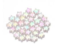 100 pezzi di perline a stella in acrilico color AB con foro dritto, perline distanziatrici sciolte per la creazione di gioielli fai da te, bracciali, collane, orecchini, forniture - rosa chiaro